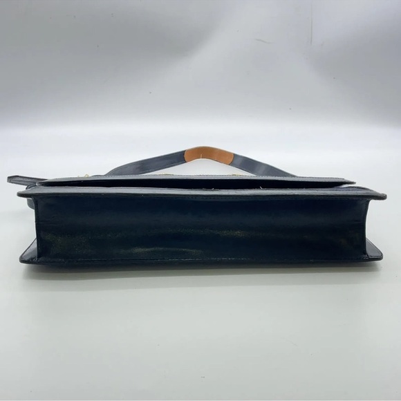 Authentic CELINE Linen Navy 2way Semi Shoulder Bag adjustable strap EUC - Picture 6 of 16